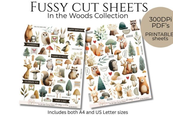Download In the Woods Animals Fussy Cut Sheets - Fussy cut Collection