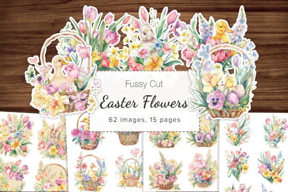Download Spring, Easter Flower Fussy Cut Stickers - Fussy cut Collection