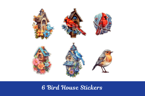 Download Bird House Stickers Ephemera Fussy Cuts - Fussy cut Collection