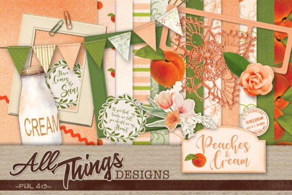Download Peaches &amp; Cream Digital Scrapbook Kit - Scrapbook Collection