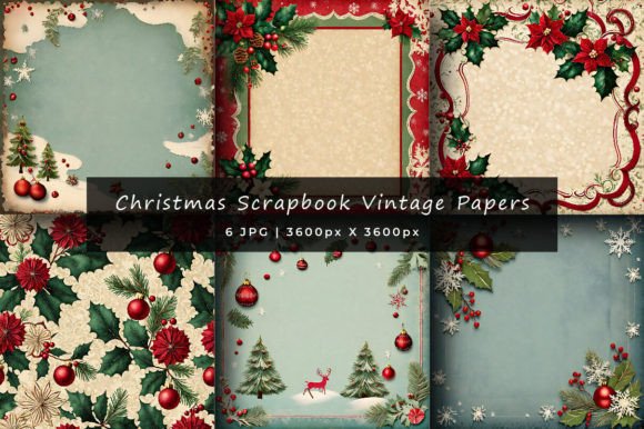 Download Christmas Scrapbook Vintage Papers - Scrapbook Collection