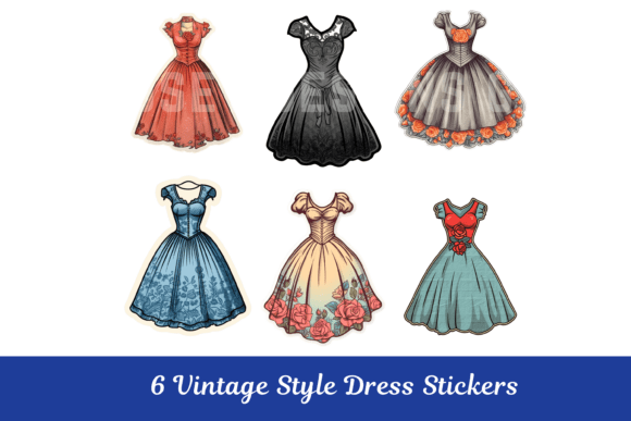 Download Vintage Dress Ephemera Fussy Cut Sticker - Fussy cut Collection