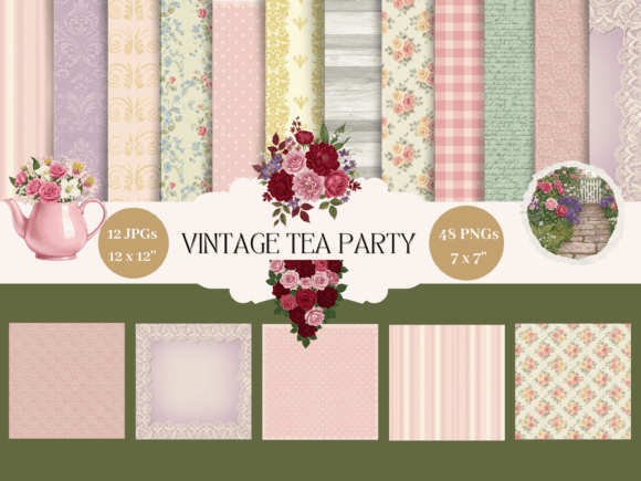 Download Tea Party Scrapbook &amp; Clipart Bundle - Scrapbook Collection