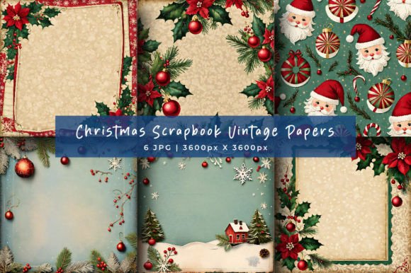 Download Christmas Scrapbook Vintage Papers - Scrapbook Collection